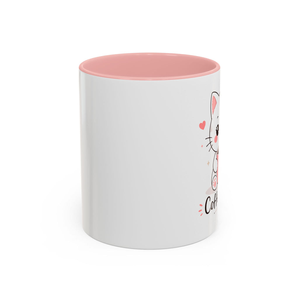 'Coffee & Love' Cat Mug | Cute Kawaii Cat Coffee Cup | Romantic Coffee Mug | Pastel Cat Mug