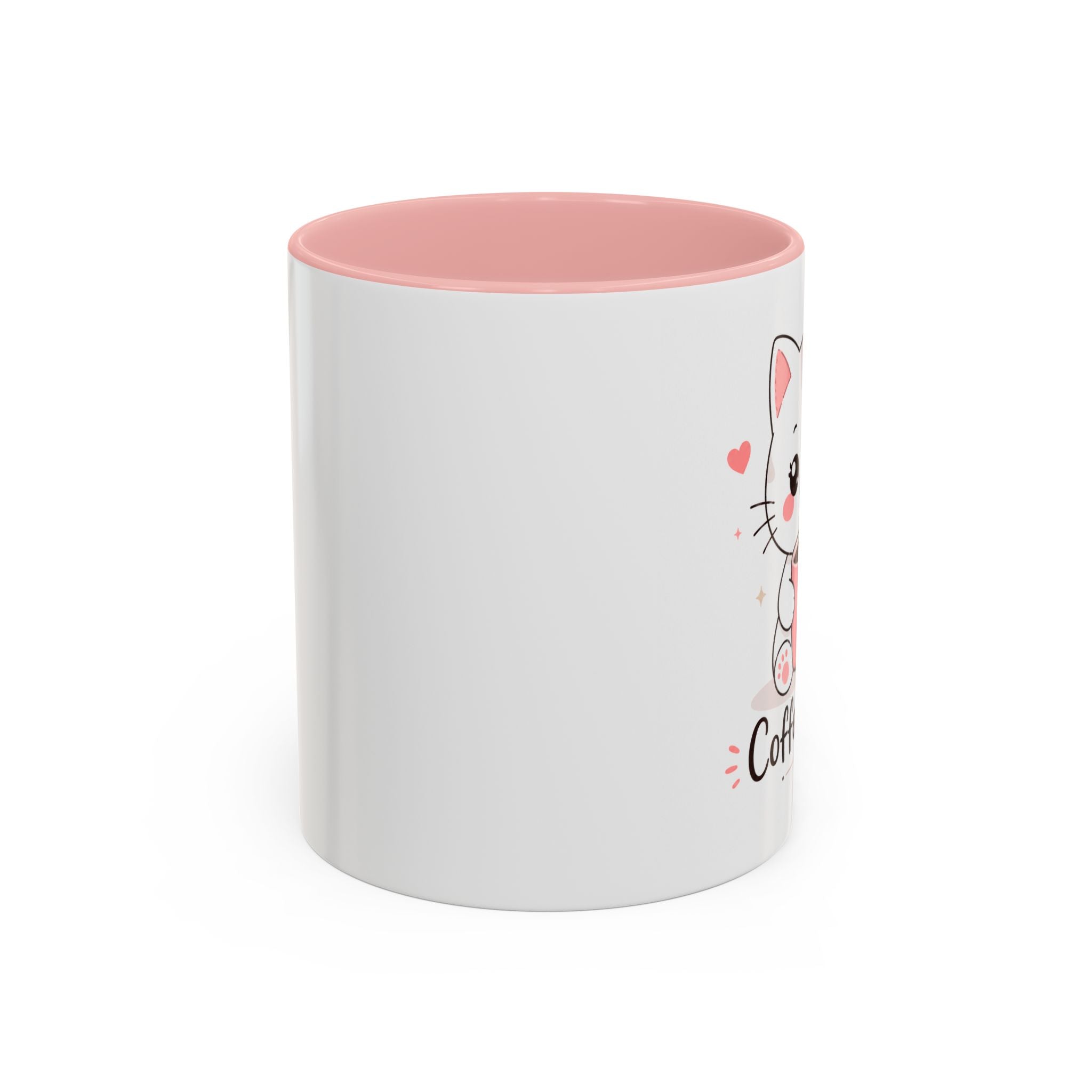 'Coffee & Love' Cat Mug | Cute Kawaii Cat Coffee Cup | Romantic Coffee Mug | Pastel Cat Mug