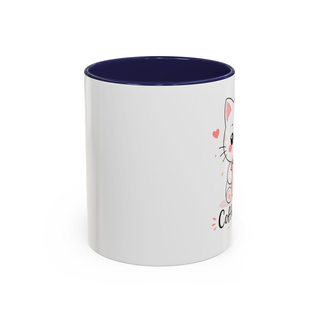 'Coffee & Love' Cat Mug | Cute Kawaii Cat Coffee Cup | Romantic Coffee Mug | Pastel Cat Mug