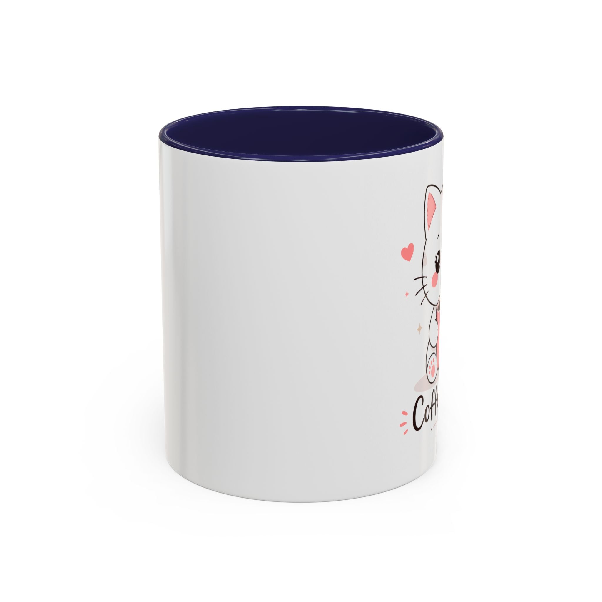 'Coffee & Love' Cat Mug | Cute Kawaii Cat Coffee Cup | Romantic Coffee Mug | Pastel Cat Mug
