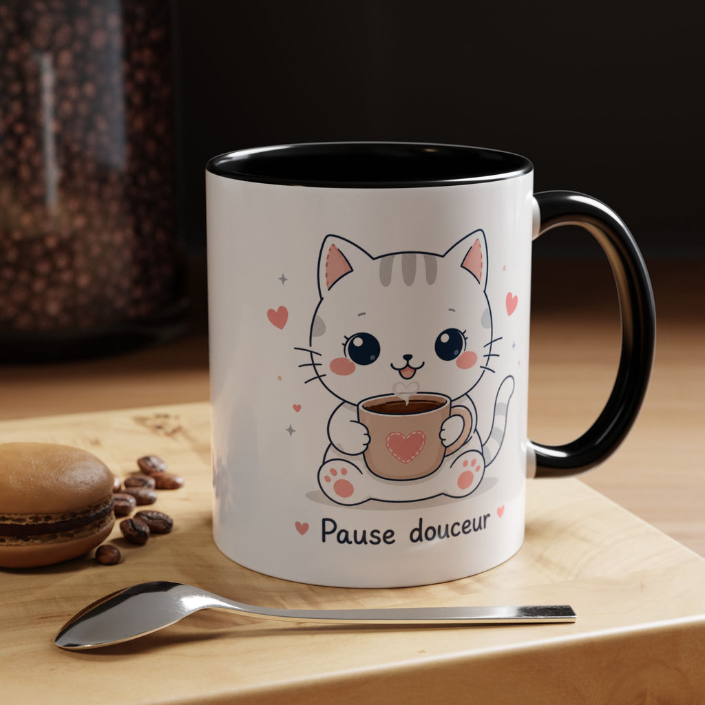 'Pause Douceur' Cat Mug | Cute Kawaii Cat Coffee Cup