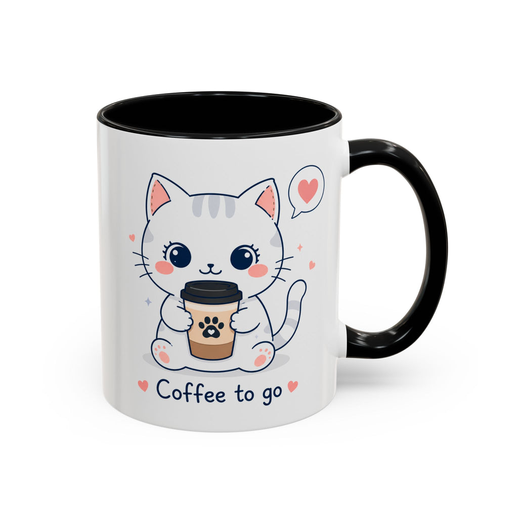 'Coffee to go' Cat Mug | Cute Kawaii Cat Coffee Cup |  Pastel Cat Mug