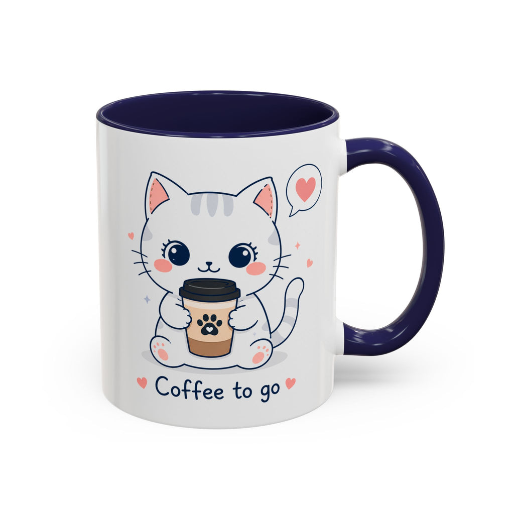 'Coffee to go' Cat Mug | Cute Kawaii Cat Coffee Cup |  Pastel Cat Mug