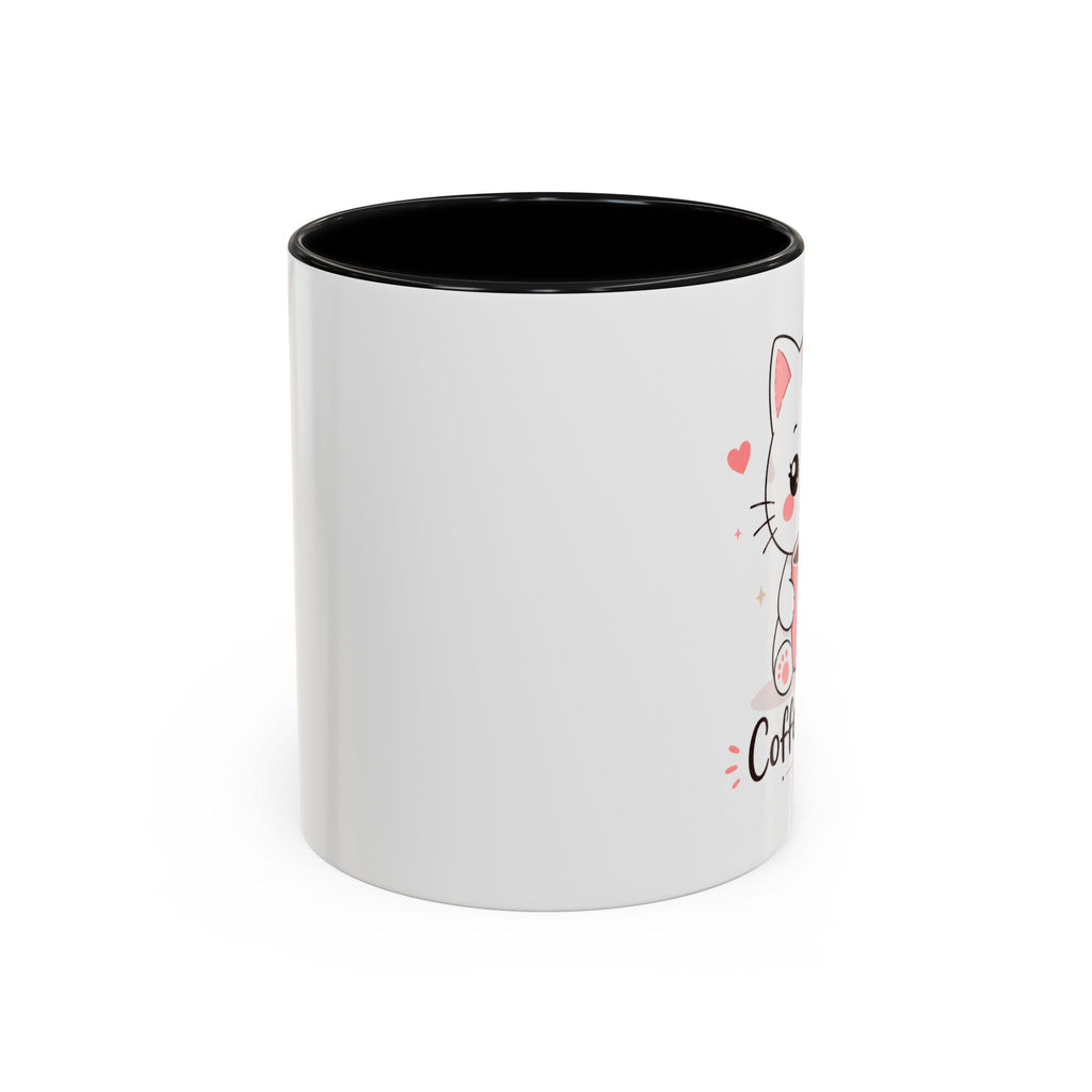 'Coffee & Love' Cat Mug | Cute Kawaii Cat Coffee Cup | Romantic Coffee Mug | Pastel Cat Mug