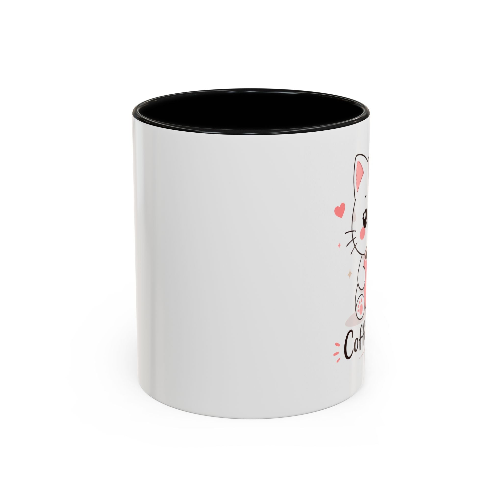 'Coffee & Love' Cat Mug | Cute Kawaii Cat Coffee Cup | Romantic Coffee Mug | Pastel Cat Mug