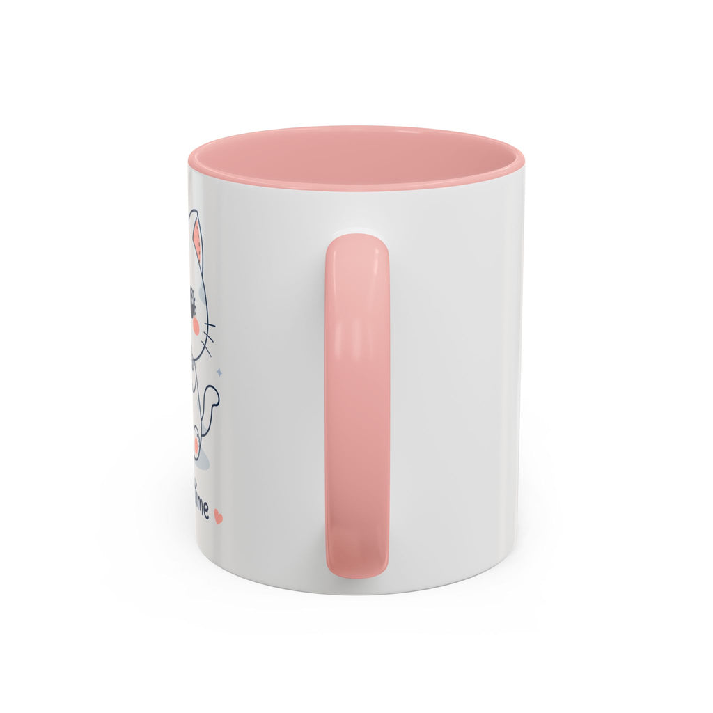 Kawaii Cat Coffee Mug | Cute 'Coffee Time' Cat Design |  Pastel Cat Mug | Cute Animal Coffee Cup