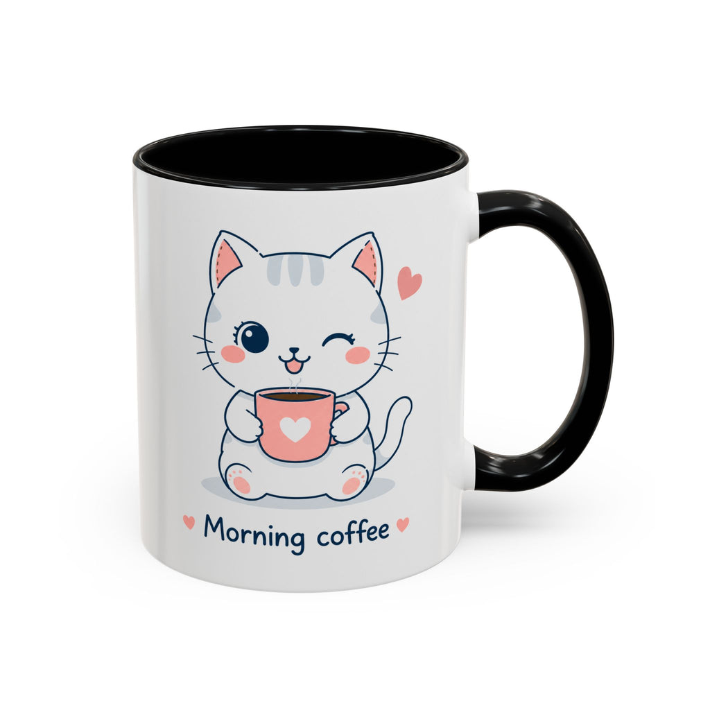 'Morning Coffee' Cat Mug | Cute Pastel Coffee Mug | Cozy Coffee Cup