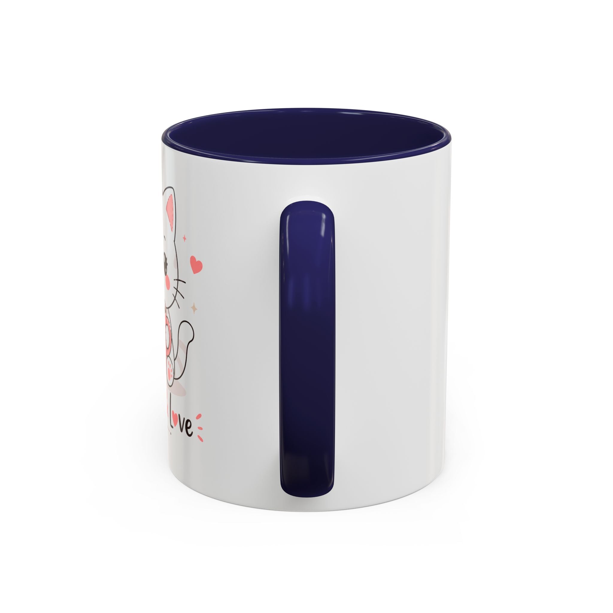 'Coffee & Love' Cat Mug | Cute Kawaii Cat Coffee Cup | Romantic Coffee Mug | Pastel Cat Mug