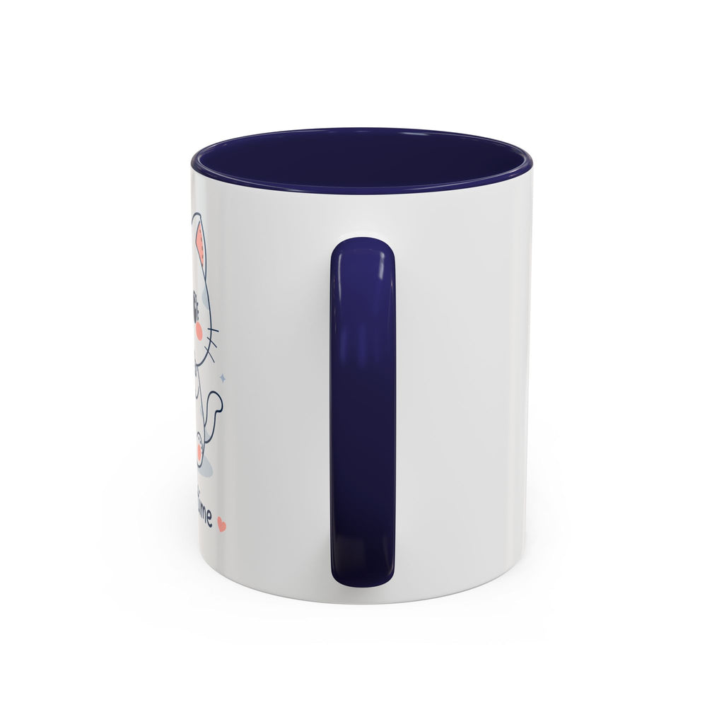 Kawaii Cat Coffee Mug | Cute 'Coffee Time' Cat Design |  Pastel Cat Mug | Cute Animal Coffee Cup