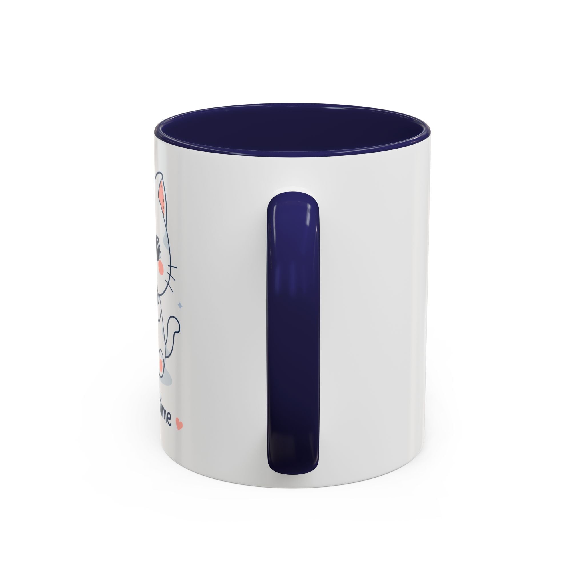 Kawaii Cat Coffee Mug | Cute 'Coffee Time' Cat Design |  Pastel Cat Mug | Cute Animal Coffee Cup